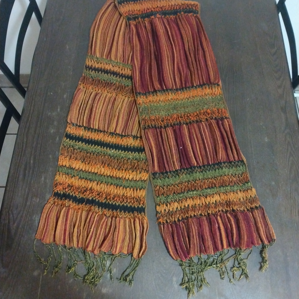 Cost Plus World Market Autumn Colored Knit Scarf